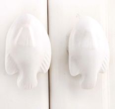 White Fish Ceramic Knob